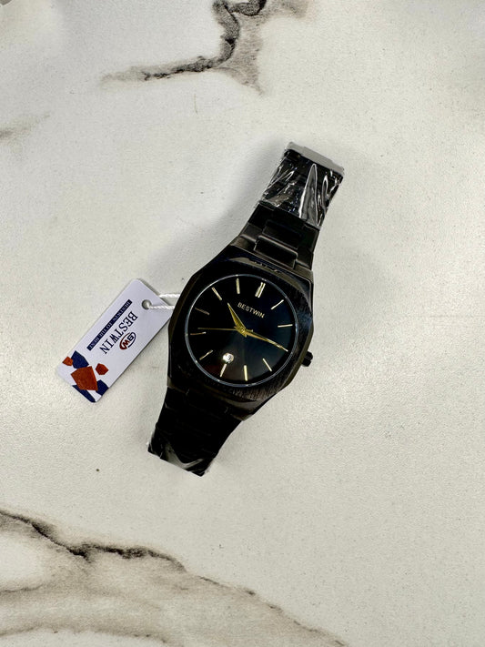 MJ BestWin Black Luxury Quartz Watch for Men