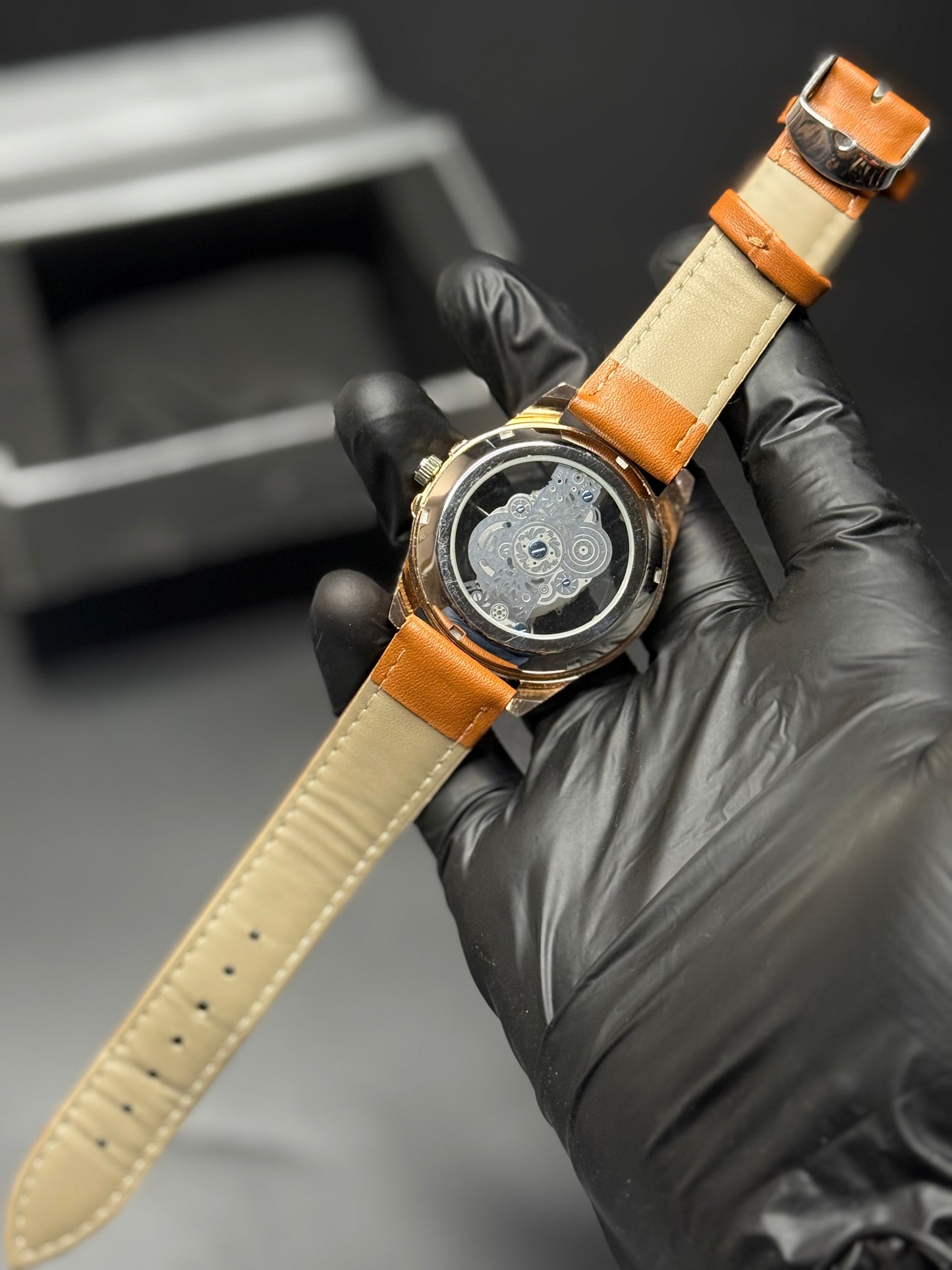 Skeleton Dial Leather Straps | Men Watch | MJ Store