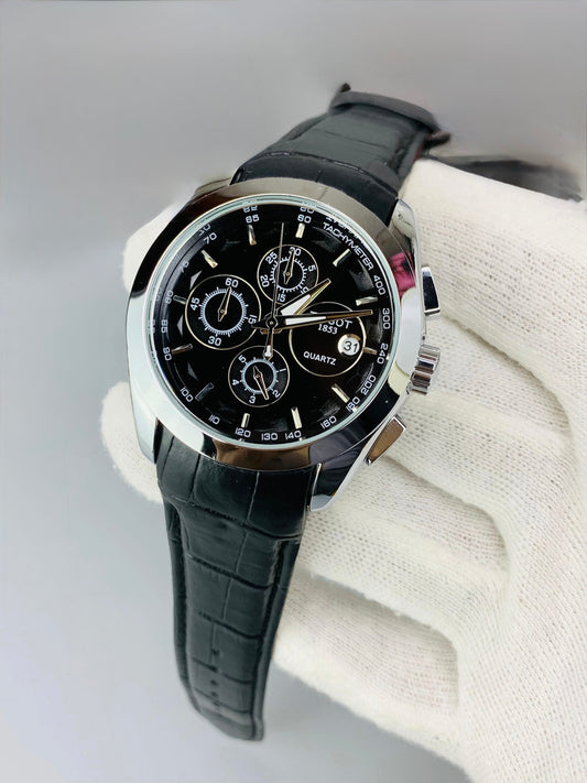 Luxury Chronograph Watch for Men | Black Silver
