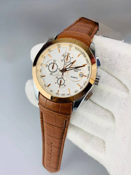 Luxury Chronograph Watch for Men | Brown Golden Edition