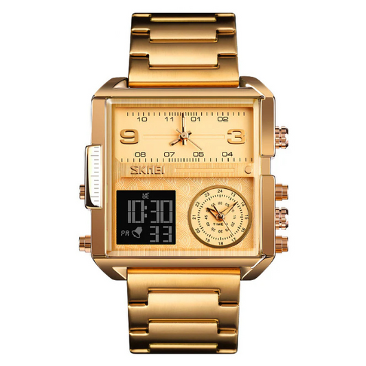 skmei triple time gold