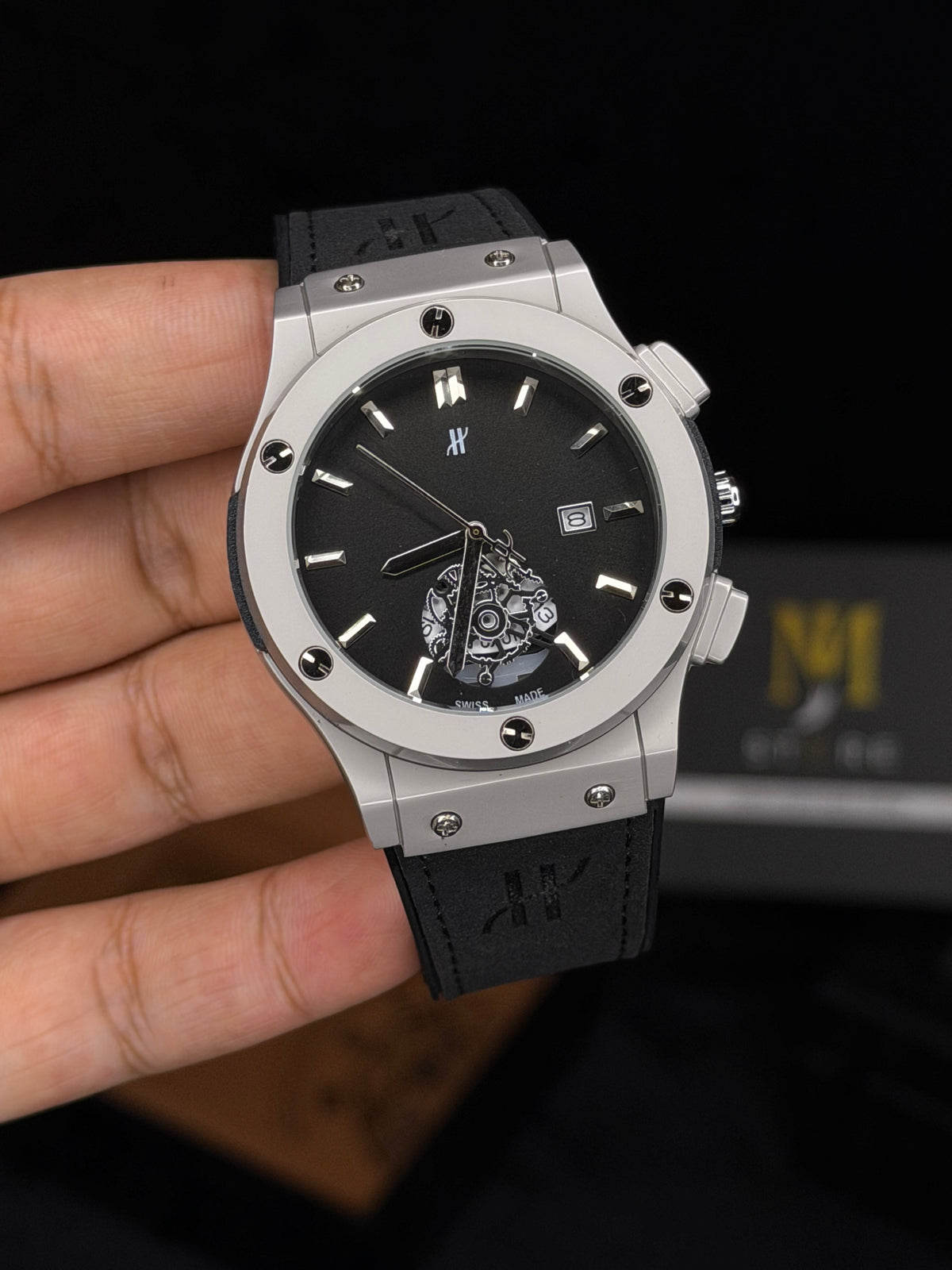 HB Quartz Open Dial With Date | MJ Store