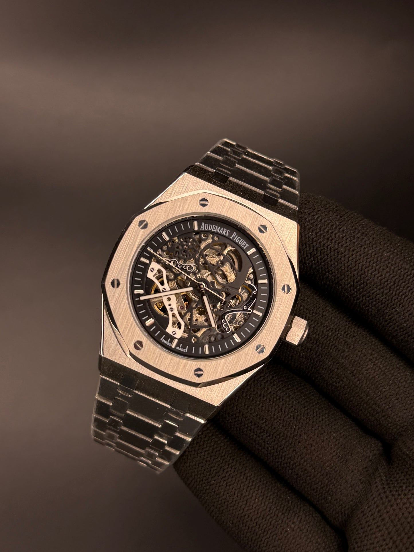 41mm Royal Oak Style Double Balance Automatic Watch – Openworked Dial | Integrated Bracelet