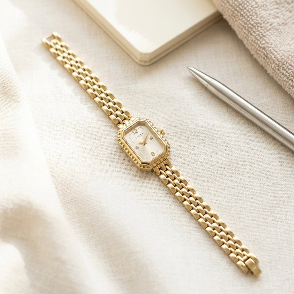 Gucii Stone Diamond cut Dial Ladies Watch | MJ Store