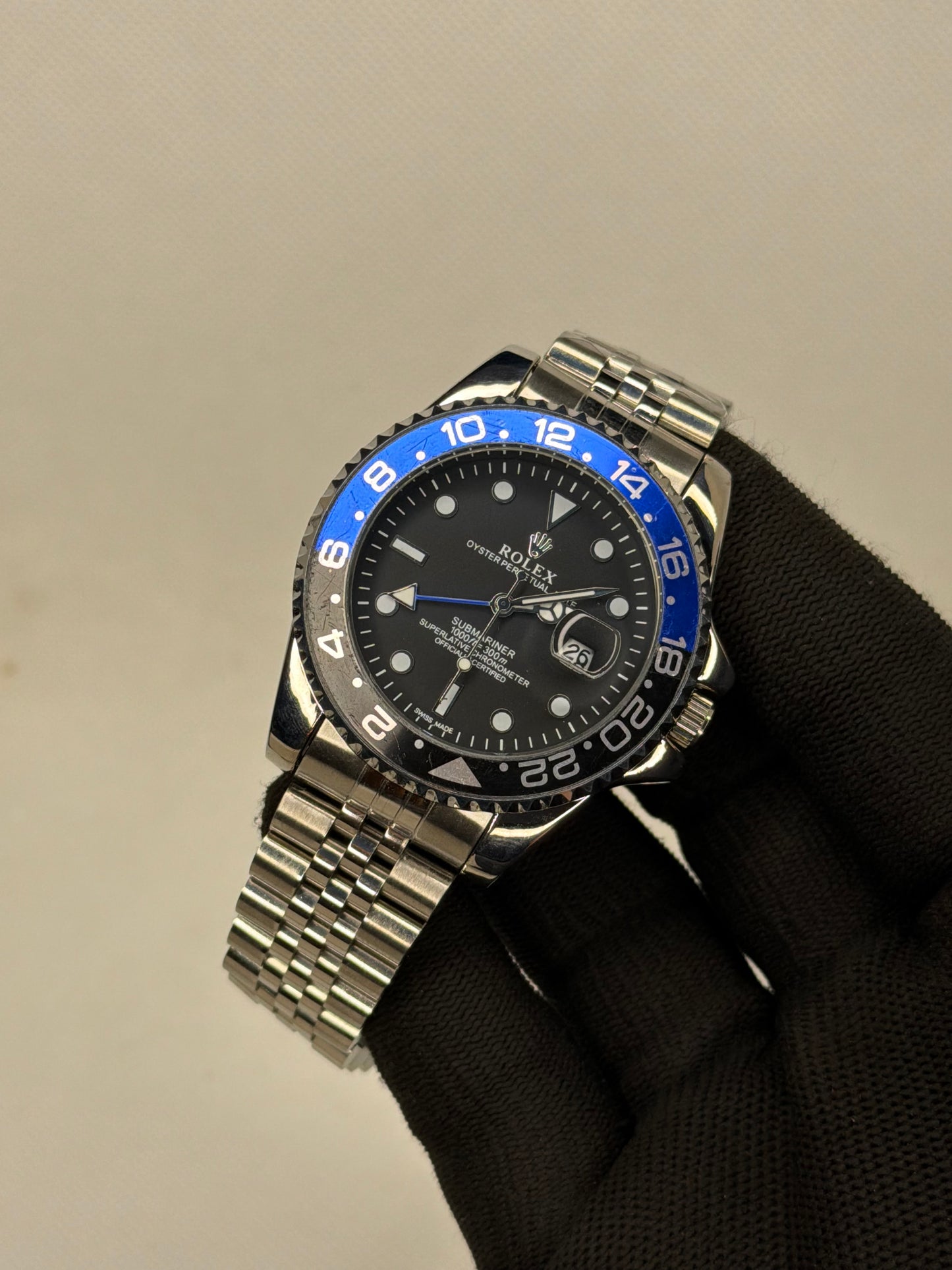 MJ Voyager Blue Batman GMT Semi Automatic Stainless Steel Men’s Watch