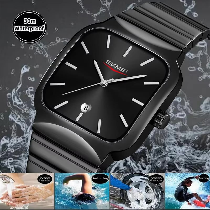 SKM 9361 Premium Steel Watch With Date | MJ Store