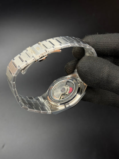 40mm PRX Style Automatic Watch – Black Textured Dial | Integrated Bracelet