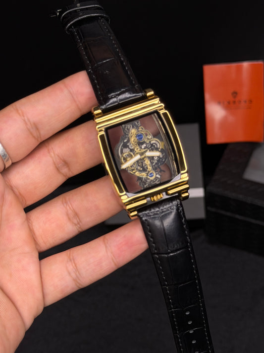 BB Luxury Quartz Skeleton Dial Leather Watch – MJ Store