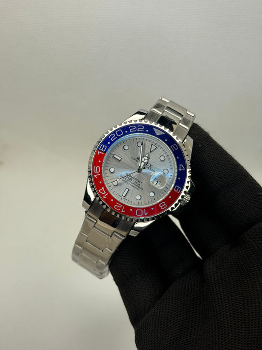 MJ Ocean Pro Pepsi White Dial Semi Automatic Diver Watch – Stainless Steel