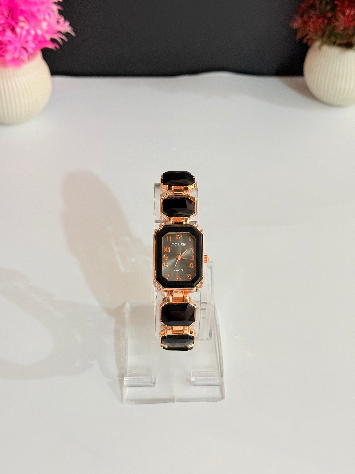 Black Stone Bracelet Watch | Ladies Watch