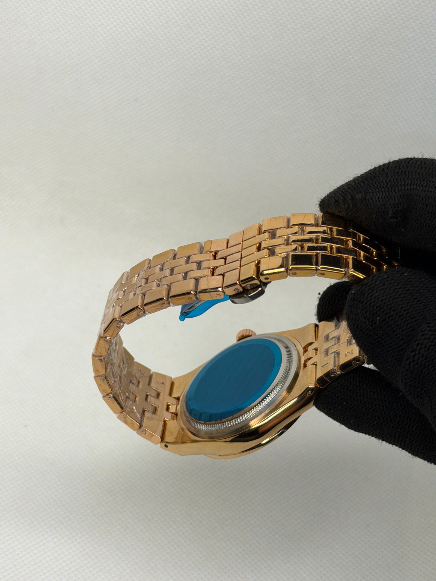 Luxury Day-Date Diamond Bezel Rose Gold Stainless Steel Men’s Watch