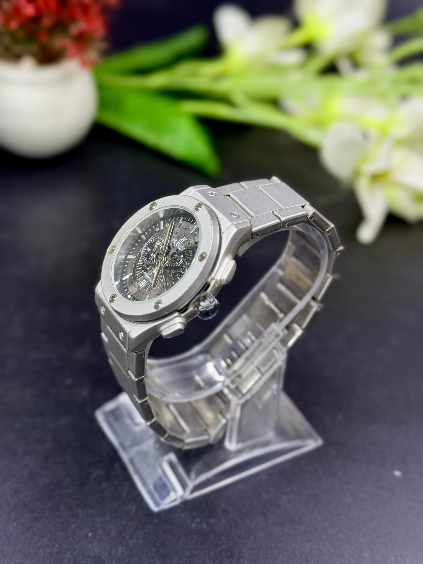 Hublt Silver Chronograph Men’s Watch – Luxury Steel Edition | MJ Store