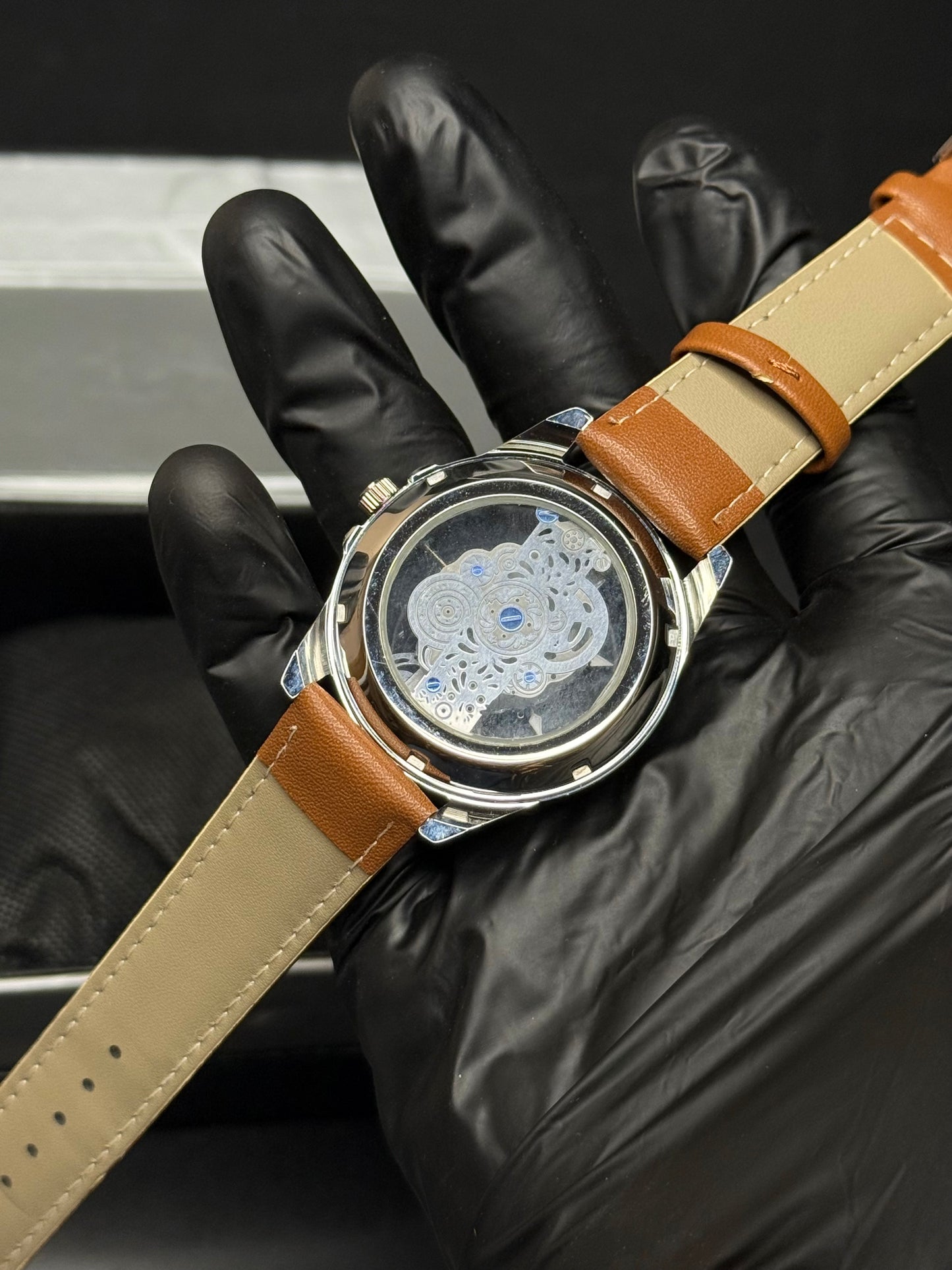 Skeleton Dial Leather Straps | Men Watch | MJ Store