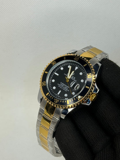 MJ Ocean Pro Two Tone Black Semi Automatic Diver Watch – Stainless Steel