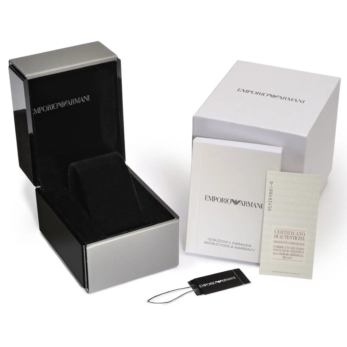 EMPORIO ARMANI Black Stainless Steel Black Dial Chronograph Quartz Watch for Gents – AR1507