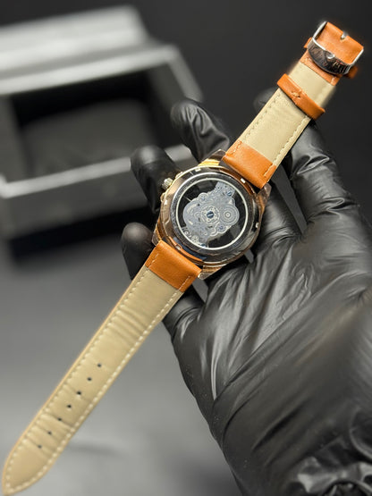 Skeleton Dial Leather Straps | Men Watch | MJ Store