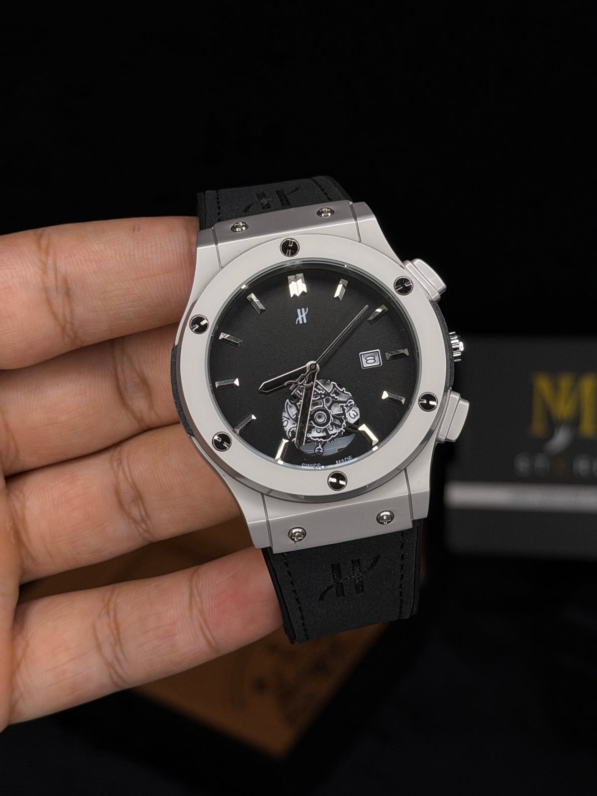 HB Quartz Open Dial With Date | MJ Store