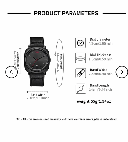 TOMI T-084 Men’s Quartz Watch with Date – Premium Leather Strap Luxury Wrist Watch for Men in Pakistan