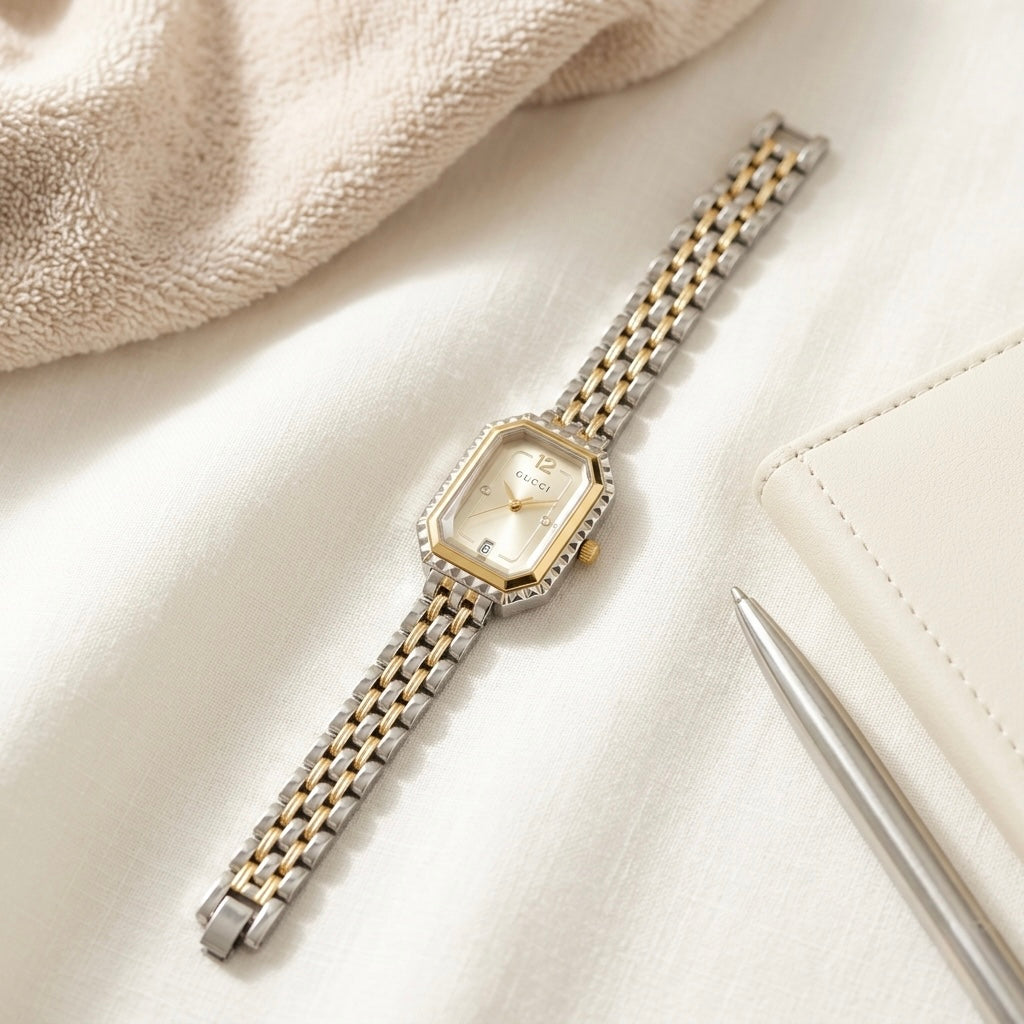 Gucii Stone Diamond cut Dial Ladies Watch | MJ Store
