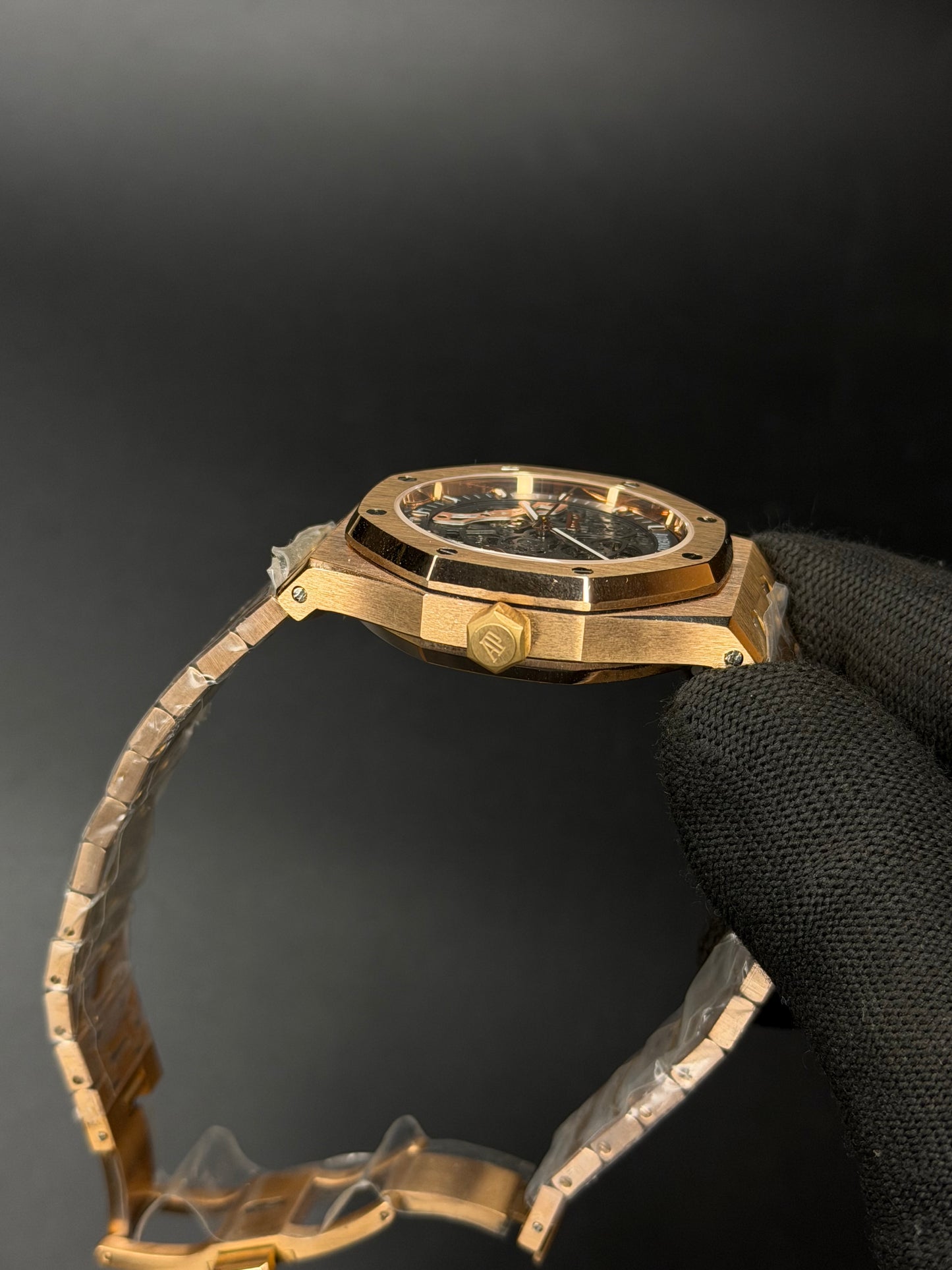 41mm Royal Oak Style Double Balance Automatic Watch – Rose Gold Openworked Dial | Integrated Bracelet