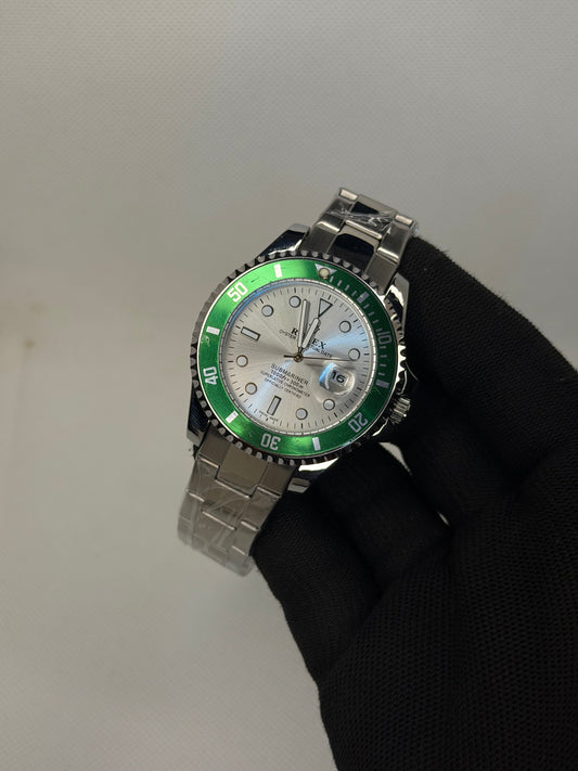 MJ Ocean Pro Green White Dial Semi Automatic Diver Watch – Stainless Steel