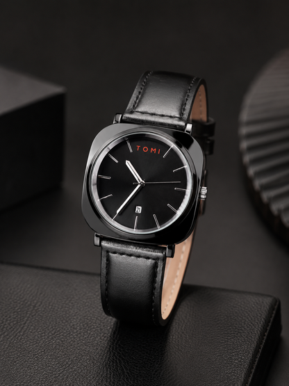 TOMI T-084 Men’s Quartz Watch with Date – Premium Leather Strap Luxury Wrist Watch for Men in Pakistan