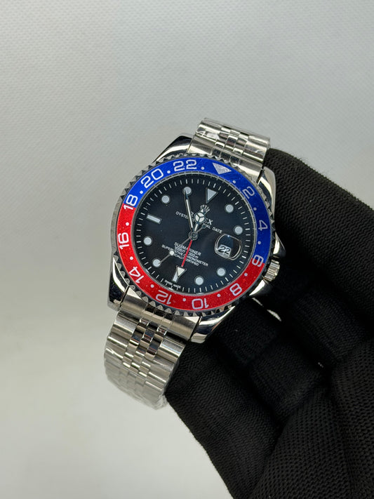 MJ Voyager Pepsi GMT Semi Automatic Stainless Steel Men’s Watch