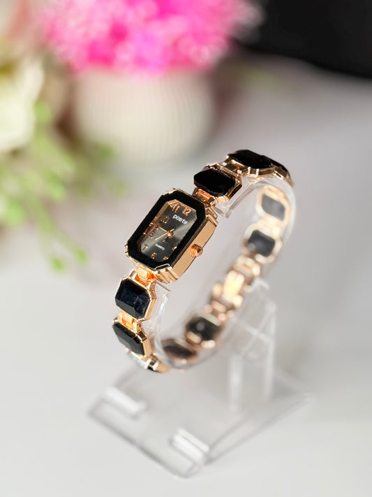 Black Stone Bracelet Watch | Ladies Watch
