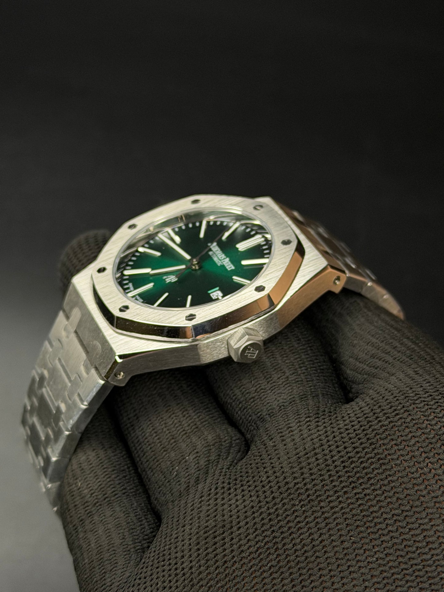 41mm Royal Oak Style Automatic Watch – Green Tapisserie Dial | Integrated Bracelet