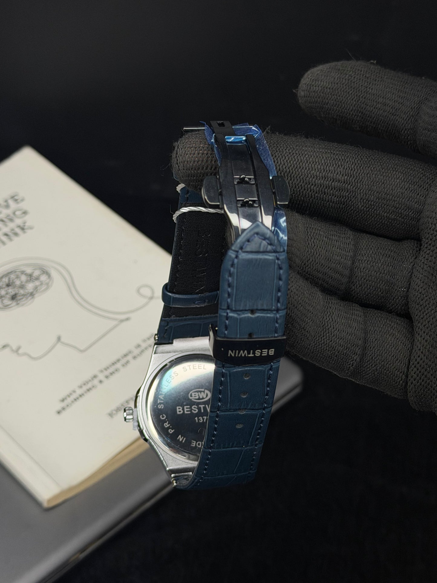 Bestwin Luxury Blue Dial Leather Men’s Watch