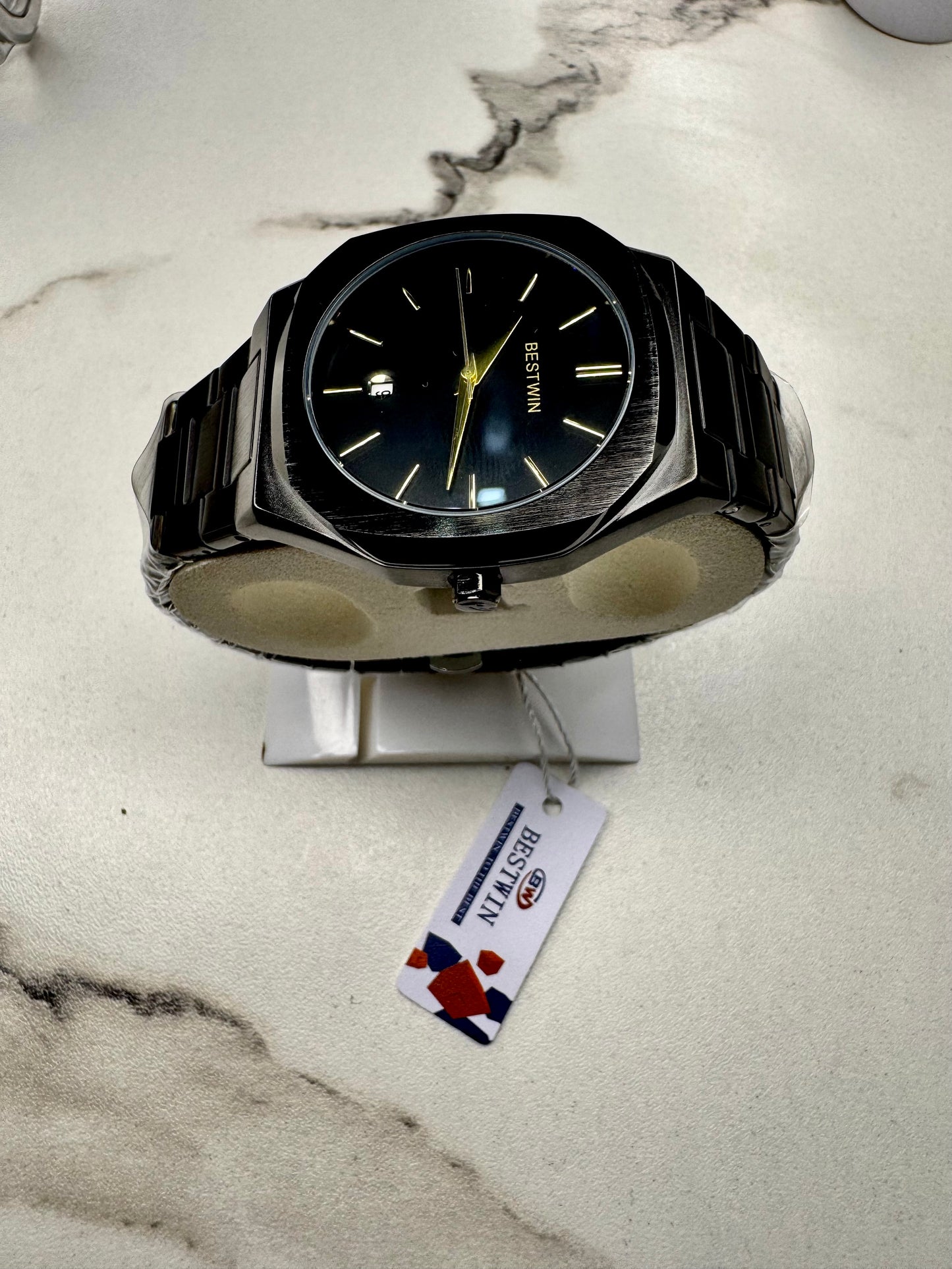 MJ BestWin Black Luxury Quartz Watch for Men