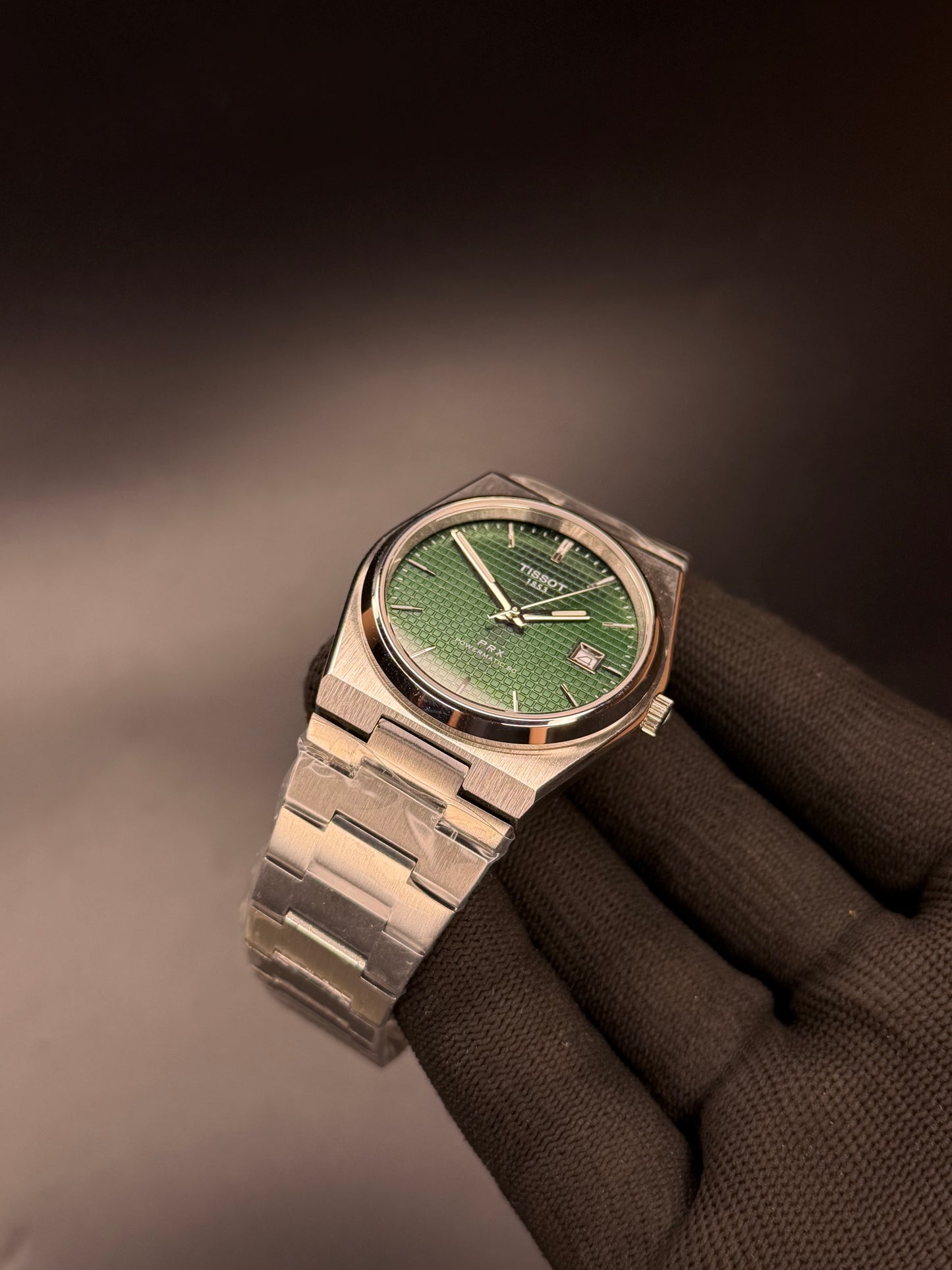 40mm PRX Style Automatic Watch – Green Textured Dial | Integrated Bracelet