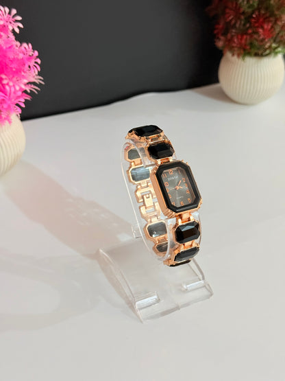 Black Stone Bracelet Watch | Ladies Watch
