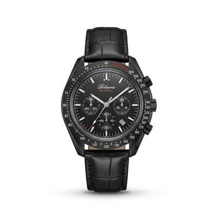Bolaoms Tachymeter Chronograph Men’s Watch – Embossed Leather Strap | MJ Store
