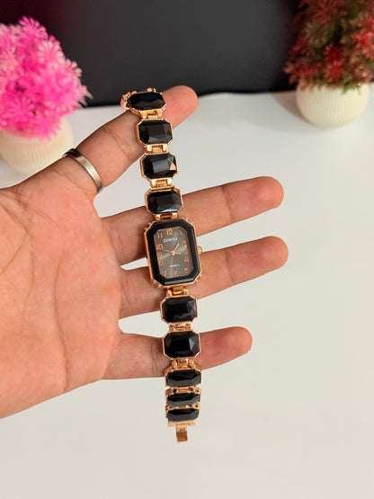 Black Stone Bracelet Watch | Ladies Watch