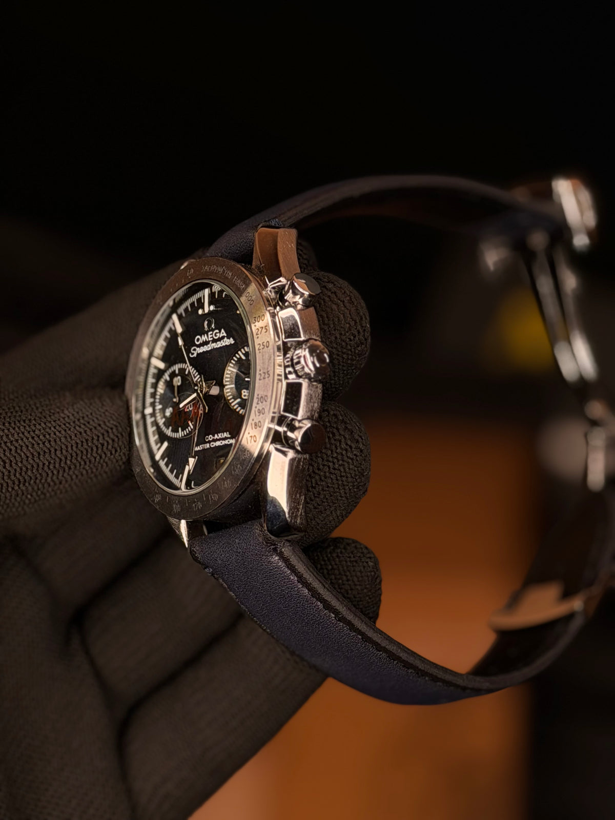 Speedmaster 1957 Homage Dual-Dial Chronograph Men's Watch – Genuine Leather Strap - MJ Store