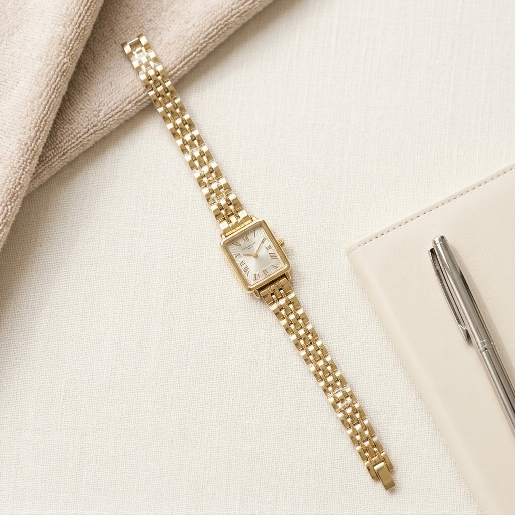 P.P Roman Square Dial Watch for Women | MJ Store