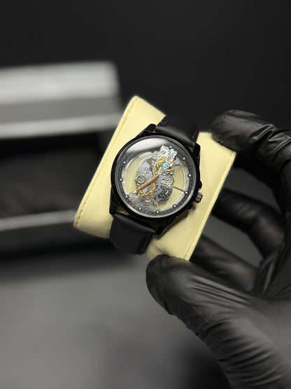 Skeleton Dial Leather Straps | Men Watch | MJ Store