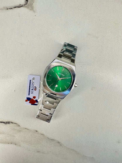MJ BestWin Silver-Green Luxury Quartz Watch for Men