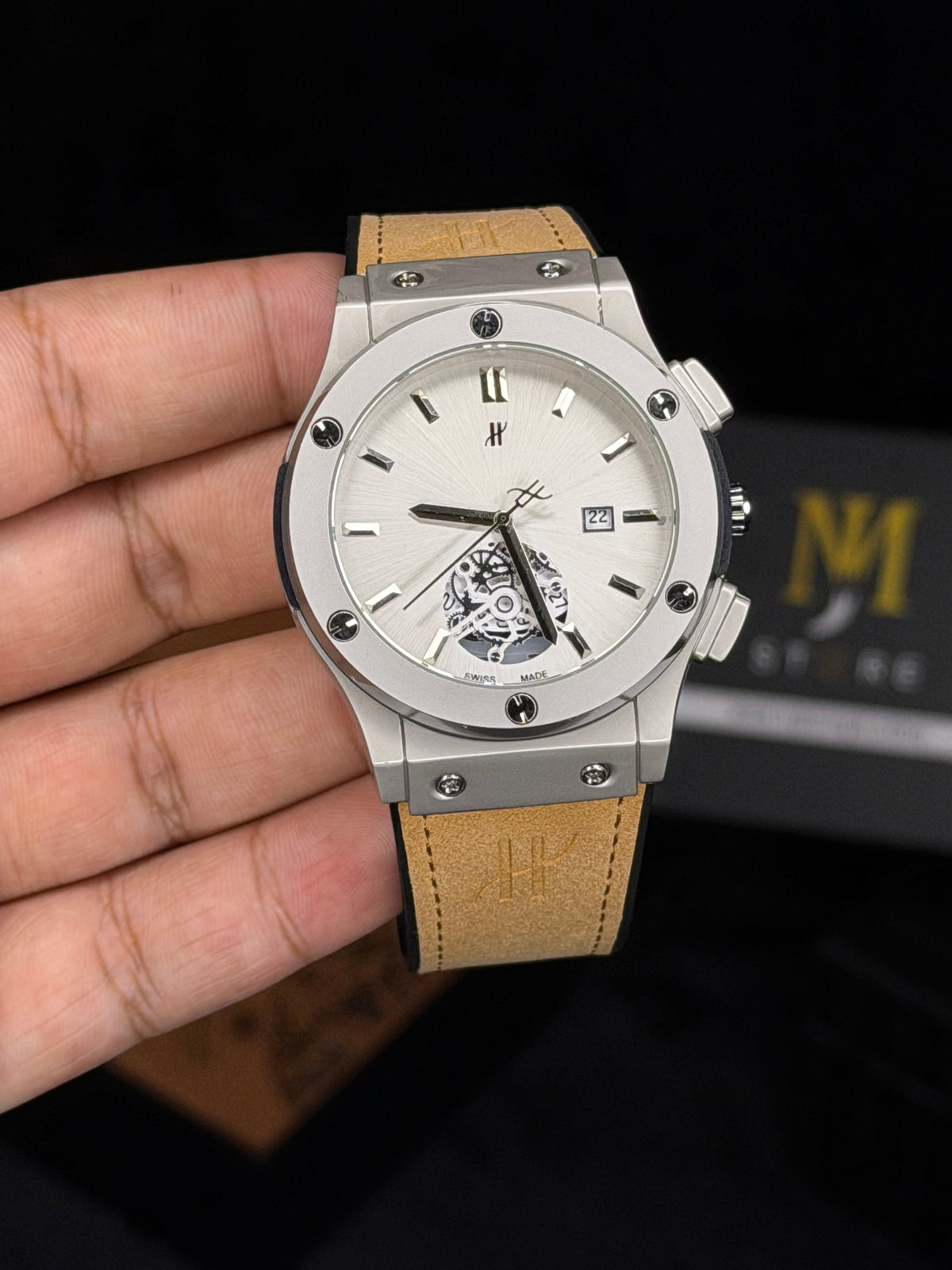 HB Quartz Open Dial With Date | MJ Store