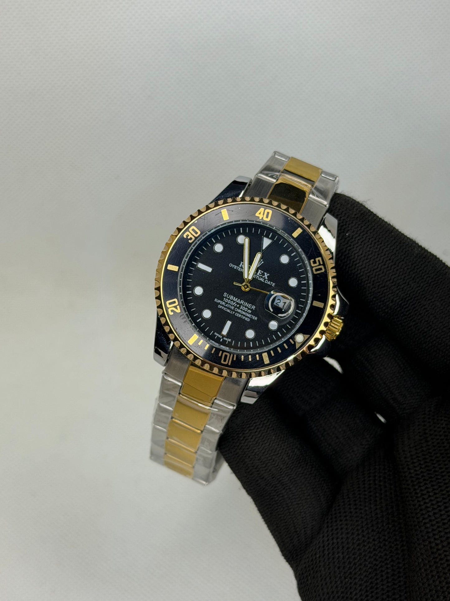 MJ Ocean Pro Two Tone Black Semi Automatic Diver Watch – Stainless Steel