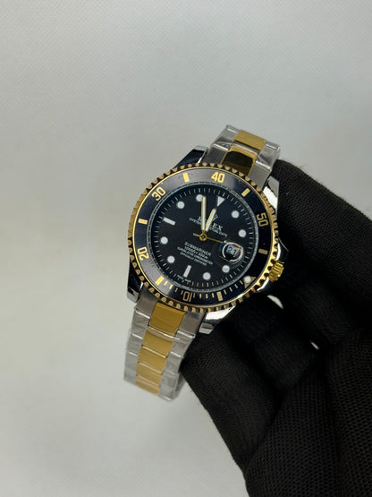 MJ Ocean Pro Two Tone Black Semi Automatic Diver Watch – Stainless Steel