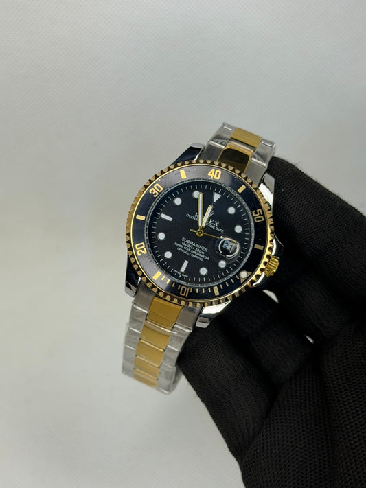 MJ Ocean Pro Two Tone Black Semi Automatic Diver Watch – Stainless Steel