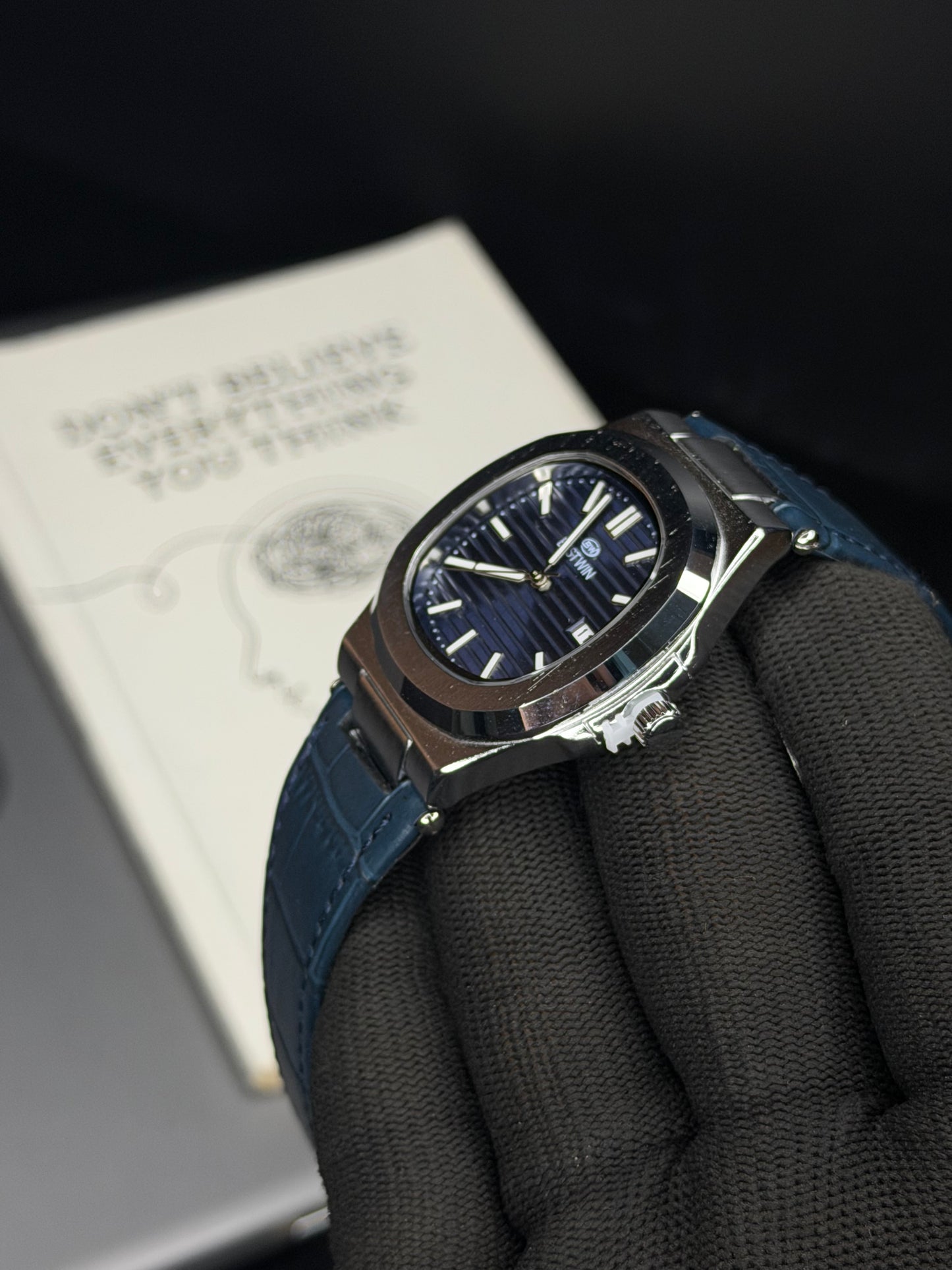 Bestwin Luxury Blue Dial Leather Men’s Watch