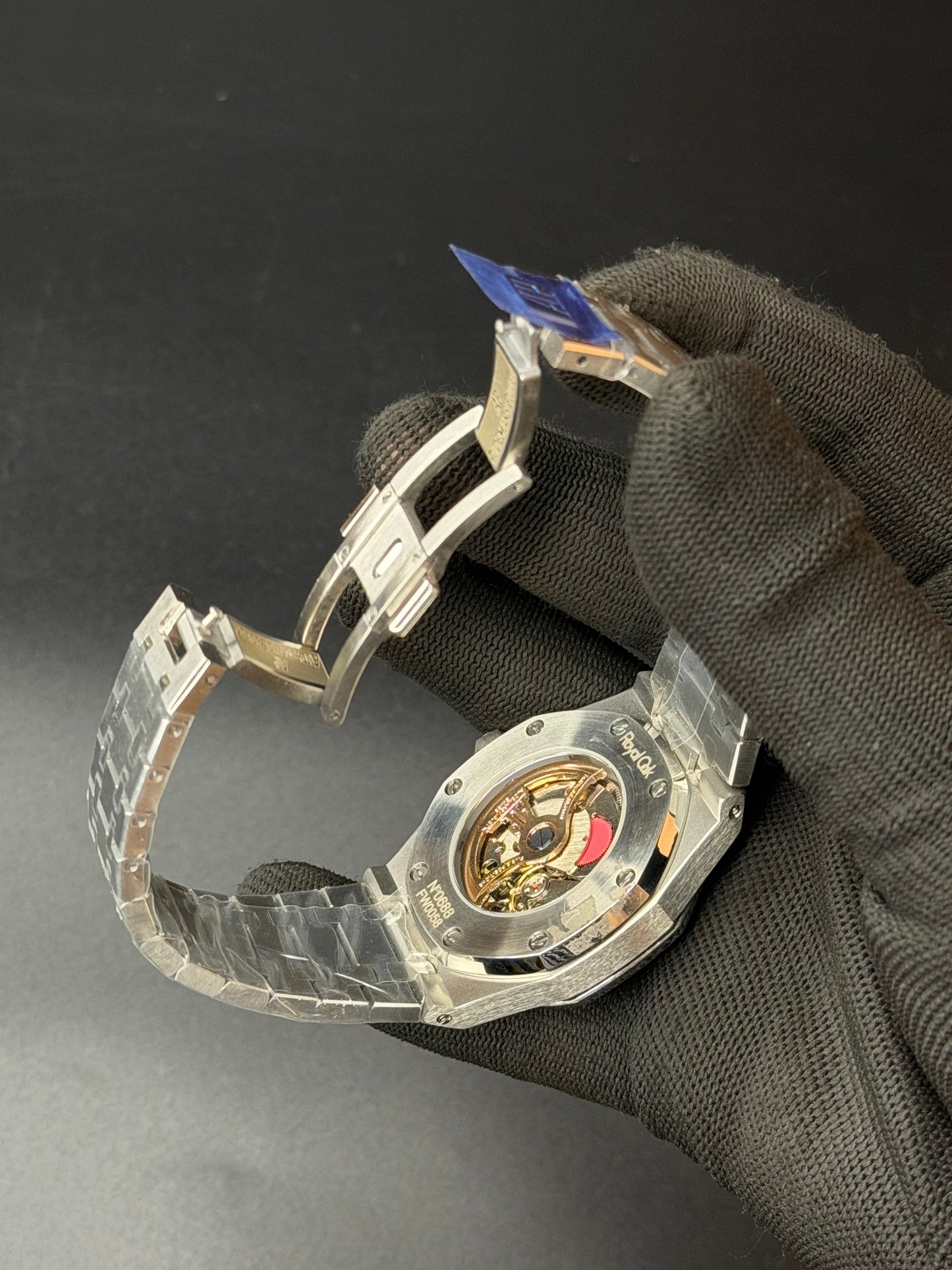 40mm Royal Oak Style Automatic Watch – Blue Tapisserie Dial | Integrated Bracelet