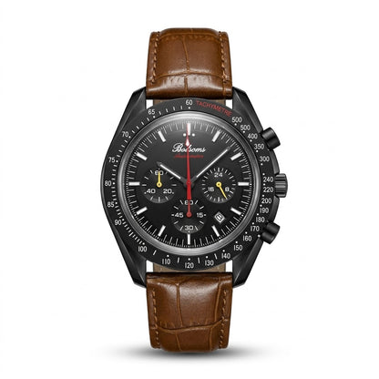 Bolaoms Tachymeter Chronograph Men’s Watch – Embossed Leather Strap | MJ Store