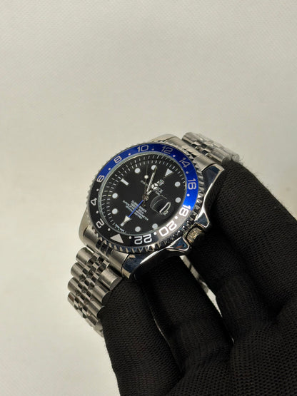 MJ Voyager Blue Batman GMT Semi Automatic Stainless Steel Men’s Watch