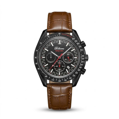 Bolaoms Tachymeter Chronograph Men’s Watch – Embossed Leather Strap | MJ Store