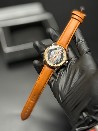 Skeleton Dial Leather Straps | Men Watch | MJ Store