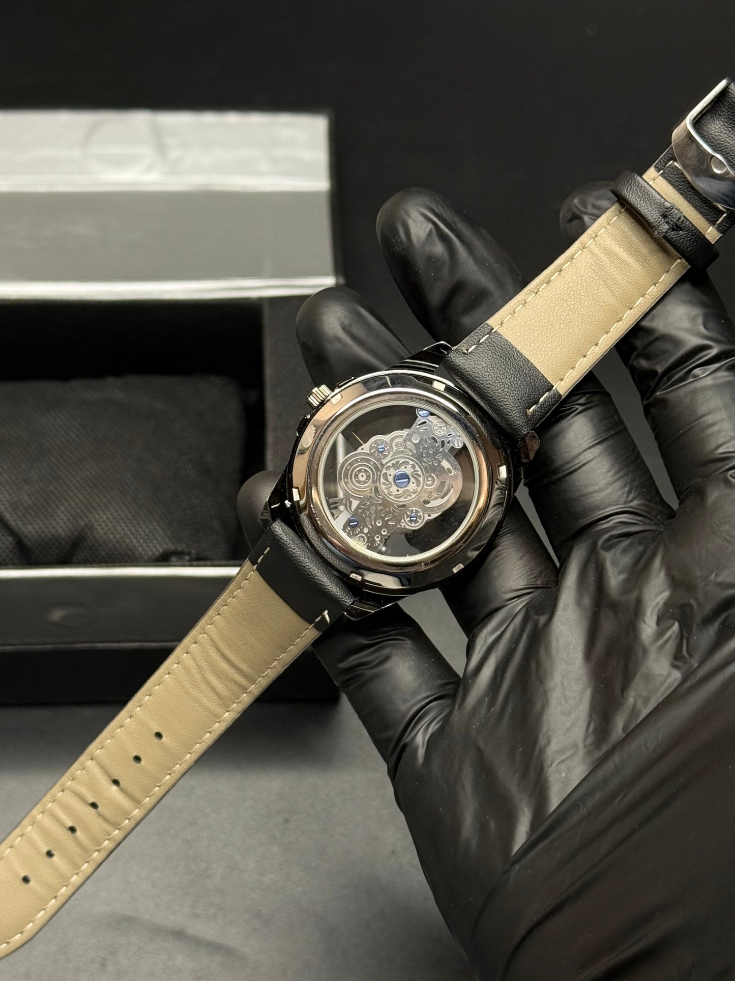 Skeleton Dial Leather Straps | Men Watch | MJ Store